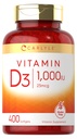 Carlyle Vitamiin D3 1000 IU | 400 Softgels | High potentsi | Non-GMO & Gluteeni tasuta toidulisand