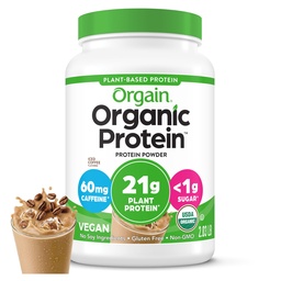 Orgaaniline Vegan Valgu Pulber, Jäätunud Kohv - 21 g Taimeproteiini, 60 mg Kofeiini, Madala Net Carb, Ei Laktoosi Koostisosad, Ei Lisatud Suhkrut, Mitte-GMO, Shakes & Smoothies, 2,03 lb