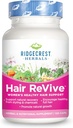 RidgeCrest Taimed Juuste ReVive, Toitumine Juuste täiendamine C-vitamiini, Biotiin (6000mcg), Tsink ja vask, Juuksevitamiinid naistele toetada terveid juukseid, nahka ja küüned (120 kapslit, 30 Servings)