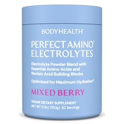 BodyHealth PerfectAmino Elektrolüüdid Pulber Ei Suhkrut, Keto Suhkru Vaba Paastumine Elektrolüütide Joogi Segu, Hüdropulber Jälje mineraalidega - Segatud Marja - 30 Servingut