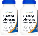 Nutrikost N-atsetüül L-türosiin (NALT) 350mg, 120 kapslit (2 pudelit) - Gluteenivaba, mitte-GMO