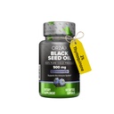 ORZAX Black Seed Oil Cold Pressed 100% Pure | Non-GMO - Rich Omega 3 6 9 & Thymoquinone | Black Cumin Nigella Sativa Oil for Immune Support, Hair, Skin, Face (500 mg - 60 Softgel Kapsleid)