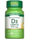Looduse tõde Vitamiin D3 5000 IU Softgels | 130 Count | High Potency | Non-GMO & Gluteeni tasuta toidulisand
