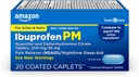 Amazoni põhihooldus Ibuprofeen PM, Ibuprofeen 200 mg ja difenhüdramiintsitraat 38 mg tabletid, valu leevendamine ja öine uneabi, 20 loend