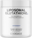 Kodee Liposomaalne Glutatioon Pulber - 1000 mg Vegan Vähendatud L-Glutatioon Serveri kohta, Liposomaalne Tarne - 2-kuuline Tarne - Maitsestamata - Fosfolipiid - Mitte-GMO Gluteenivaba - 2,22 Oz