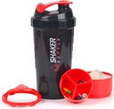 Proteiin Shaker Bottle, 16 oz Shake Cup for protein powder with Storage,Sports Water Bottle,Non Slip 3 Layer Twist Off 3oz Cups with Pill Tray Leak Proof Shake Bottles for Protein Mixs