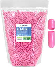 XPRS Nutra suurus 0 Tühjad kapslid - 5000 loend Tühjad želatiinkapslid - pillid DIY kapsli täitmine - puhas Veise geel kapslid Do-It-Yourself täiendused (Pink)