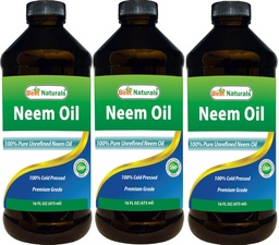 Parim looduslik 100% puhas Neem õli, 100% külmpressitud ja rafineerimata - 16 OZ (3 pudelit)