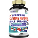 Cayenne Pepper Supplements Ekstraktsioon Kapslid, 180 Kapslid & Berberine, Apple, Kurkumi kurkumiin, Mõru melon, ženšenn, Piimaohakas | Toetab Südame Tervist, Soodustab Seedetrakti funktsiooni