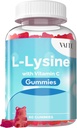 VAITE L-Lysine 800mg Gummies koos C-vitamiini - naha, huulte ja külmavalu * Toetus naistele - Lüsiin täiskasvanutele, toetab kudede tervise ja immuunsüsteemi, Aminohappe ja kompleks toidulisandeid, 60 Vegan närimistable