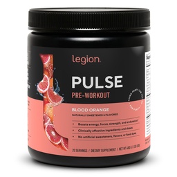 LEGION Pulse Pre Workout - kõik looduslikud lämmastikoksiidi ettevalmistusjoogid energia suurendamiseks, kreatiinivaba, looduslikult magustatud, beeta-alaniin, tsitrulliin, Alpha GPC (vere apelsin)