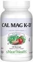 Maxi Health Mehed ja naised 500 mg kaltsiumilisandit D3-vitamiiniga (2000 RÜ), magneesiumiga (250 mg) ja K2-vitamiiniga (150 mcg) - luu, hambad ja liigeste tugi - 120 kapslit