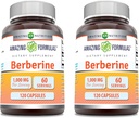 Amazing Formulas Berberine 1000mg Per Serving Kapslid Supplement | Non GMO | Gluteenivaba | Valmistatud USAs (120 | 2 Pack)