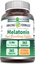 Hämmastavad valemid Melatoniin Kiire lahustamise täiendus | Citrus Flavor | 12 Mg per Serving | 365 tabletti | Mitte-GMO | Gluteenivaba | Valmistatud USAs