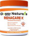 RenaCare K on mõeldud neerudele K (kaaliumglükonaat) Kaaliumilisandi pulber koertele ja kassidele, (4 oz) kana maks maitsega - 215 Tase Scoop (Made on USA)