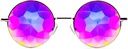 GloFX Imagine Kaleidoscope Glass - Metal Frame - Vikerkaare difraktsioon Rave EDM Festival