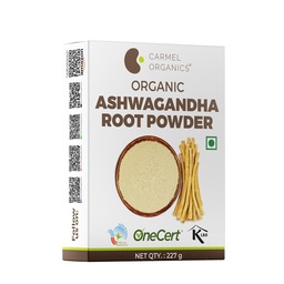 CARMEL ORGANICS Orgaaniline Ashwagandha juurepulber (8 Oz või 227 g / 0,5 Lbs) USDA sertifitseeritud. Labor Testitud, Non GMO & Gluten Free | Withania Somnifera Indiast