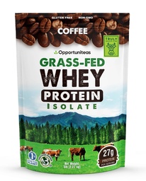 Opportuniteas Grass Fed Coffee Whey Protein Isolaatpulber - 27 g valgupulber ilma kunstlike magusaineteta, 60 mg kofeiini, hormoonivabad lehmad - 5 lb