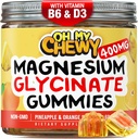 Center-Filled Magneesium Glycinate Gummies 400MG - Suur imendumine lastele, teismelistele ja täiskasvanutele - Lisa une, rahu ja lihaste lõõgastumiseks B6 & D3 - Gluteenivaba & Vegan Sõbralik - 120 Count