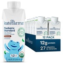 KATE FARMS Orgaaniline pediaatria 1,2 kõrge kalorsusega šokolaadi toitumiskokteil, 12 g valku, 27 vitamiini ja mineraali, toidu asendamine, 8,45 oz (12 pakk)