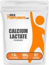 BulkSupplements.com Kaltsiumlaktaadi pulber - kaltsiumilisandi pulber, toiduklass - puhas & gluteenivaba, 1,5 g serveerimise kohta, 100 g (3,5 oz) (pakk 1)