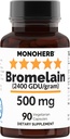 MONOHERB Bromelain 500 mg kapsli kohta - 90 Veg Kapslit - 90 Servingut