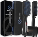 Arkam Beard Straightener meestele - Premium kuumutatud habemeharja komplekt w / Anti-Scald funktsioon, kahekordne tegevus juuste kamm ja Hard Shell reisijuhtum keskmise kuni pika habemega - kostüüm ja hoolduskinke meestele