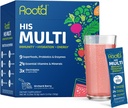 Juur ́d Multivitamiini pulber 3X elektrolüütidega meestele - 24 vitamiinid ja mineraalid, 3X elektrolüüdid, 9 orgaanilist supertoitu, probiootikumid ja ensüümid, suhkruvaba multivitamiin ja hüdraat | 24 paketti