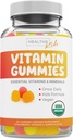 USDA orgaanilised lapsed Vitamiinikummid (GMO-välised) Yummy looduslikud puuviljamaitsed - täielikud lapsed Multivitamiinikummid: C-vitamiin, D, B, A, tsink - energia, meeleolu, immuunsuse tugi - 60 kummi vitamiini