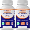 Vitamatic 2 Pack Hüaluroonhappe täiendused 200mg - toetab tervislikku sidekoe ja liigeste - edendada nooruslikku tervislikku nahka - kokku 240 kapslit