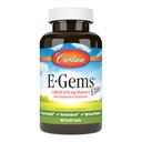 Carlson - E-Gems Elite, 1000 IU (670 mg) E-vitamiin koos tokoferoolide ja tokotrienoolidega, optimaalne heaolu, 60 Softgels