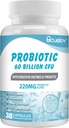 Probiootikumid 60 miljardit CFU koos 10 tüvega ja 3 orgaanilist prebiootikumi, probiootikumid Naiste meeste täiendus Metabolism, immuniteet ja seedetrakti tervis, GMO-vaba ja gluteenivaba, 30 kapslit