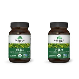 ORGANIC INDIA Neem Lehtkapslid, taimsed täiendused - toetab nahka, immuunsust ja maksa tervist, detox, vegan, gluteenivaba, USDA sertifitseeritud orgaaniline - 90 kapslit (2-Pack)