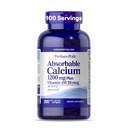 Puritan's Pride Absorbable Calcium 1200 mg Plus Vitamiin D3 25mcg 1000 RÜ koos Bone-ActiveTM, 200 Rapid Release Softgels