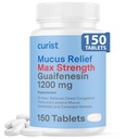 Curist Guaifenesin 1200 Mg laiendatud vabastavad tabletid - 150 loenda maksimaalse tugevusega lima leevendamise tabletid OTC - selge ummistus