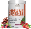 RIIK FARMS Immune Defense Superfoods, Immune Support Supplement, C-vitamiin Black Elderberry, Echinacea, Kurkum, toetab hüdratsiooni, koos probiootikumid ja prebiootikumid, Berry Maitse, 40 Servings