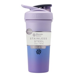 BlenderBottle Sport Sleek Isoleeritud roostevabast terasest raputuspudel traadi viskiga, 25-Ounce, Lavendel Ombre - proteiin raputab ja hüdratsioon sportlastele ja fitness entusiastidele, lihtne segamine, õhuke lihtne hoida, hoiab jooke külmana, lukustatav Lid