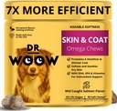 Omega Wild Alaska lõhe kalaõli 90 ct Pehmed närid koerale - Anti Itch & Coat + allergia tugi, Kelp, biotiin, vitamiinid, tsink - aitab sügelevat nahka, koerte allergiat, võib vähendada heita