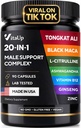 Tongkat Ali meestele 20 in 1 Astragalus - USA Made Mens Supplement Complex Black Maca Juur, L-Arginine, ženšenn, Kaltsium, Astragalus normaalse tugevuse ja vastupidavuse tugi - 90 Caps