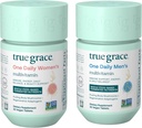 True Grace üks igapäevane meeste multivitamiin (30 vegan tabletti) + üks igapäevane naiste multivitamiin (30 vegan tabletti) - mitte-GMO ja gluteenivaba - 30-päevane pakkumine iga