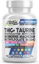Clean Nutra TMG Supplements 1000mg | Metüülitud multivitamiin naistele meestele | Tauriin B6 vitamiinid B12 D3 K2 Trimetüülglütsiin Magneesium Metüülfolaat Piimaohakas NAC COQ10 B Täienduskapslid