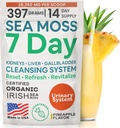 Atlantic Naturals Sea Moss 7 päeva Detox Maks, sapipõie ja neerude puhastamine - toetus Dandelioni juure, piimaohaka, Burdocki juure, punase ristiku, Chanca Piedra - ananassi maitsejoogi segu (14 oz)