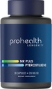 ProHealth NR + Pterostilbeen. Edendab pikaealisust, energiat ja tervislikku vananemist. Kaitseb südant + aju tervist. Toetab rakuparandust. 250 mg Niagen Nikotiinamiid Ribosiid + 40 mg Pterostilbeen, 30 kapslit