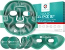 Medi Grade Cooling Ice Face Mask and Cooling Eye Mask for Puffy Eyes & Migraine Relief - Self Care Face Ice Pack with ChillGel Face Ice Mask Technology - Cooling Face Mask, Silmapadjad ja kott