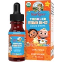 MaryRuth Organics CoComelon Vitamiin D3 K2 Vedelad tilgad väikelastele | Vitamiin K2 D3 Täiendus lastele vanuses 1–3 | Kaltsiumi imendumine | Tugevad luud | USDA orgaaniline | Suhkruvaba | 15 ml