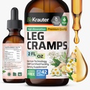 BIO KRAUTER Leg Cramps Tinktuur kiniiniga - Ingver & kummel Vedelikekstraktid jalgade krampide jaoks - looduslik alkohol ja suhkruvaba valem - Vegan langeb 2 Fl.Oz.