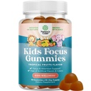 Kids Focus Gummies - Nootropics Brain Support Supplement for Kids rohelise tee ekstrakt, B6 & B12 Vitamiinid Mälu ja aju fookus - Taimne kontsentratsioon närib lastele - 90 Count