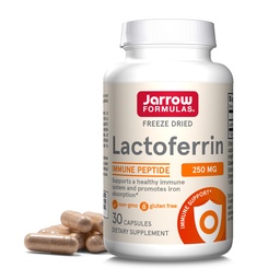 Jarrow valemid Lactoferrin 250 mg - immuunsüsteemi toetav glükoproteiin - tervisliku immuunsüsteemi toetamiseks & raua imendumiseks - külmkuivatatud - gluteenivaba - mitte-GMO - 30 kapslit ( Servings)