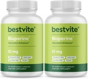 Bioperiin 10mg (240 taimekapslit) (120 x 2) - Stearaatide puudumine - vegan - mitte GMO - gluteenivaba - imendumise tõhustaja
