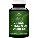 MRM Toitumine Vegan Vitamiin D3 2500 RÜ | Luu + Immuunsus Tervis | Valmistatud samblikest | Toetab kaltsiumi imendumist | Vegan + taimetoitlane Sõbralik | 60 Servingut